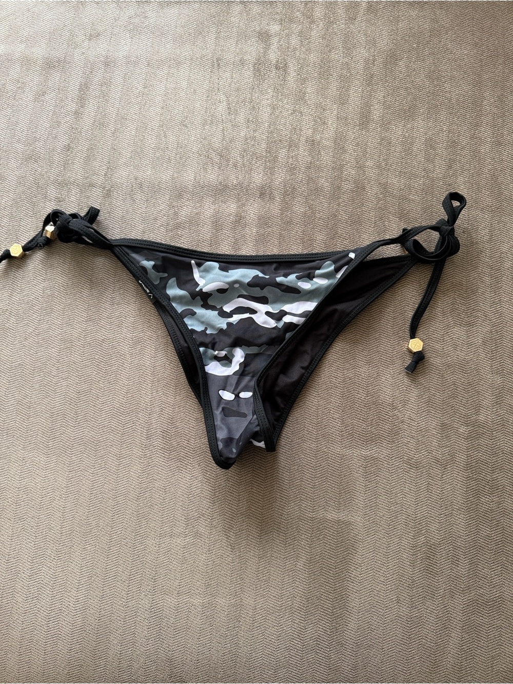 DIXXON Black and Gray Camo Tie-Side Bikini Bottom - NEW!!